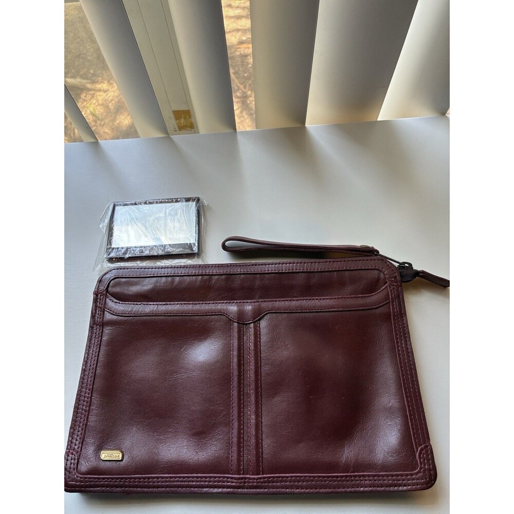 Vintage Philippe Burgundy Leather Clutch Wristlet- Classic& Elegant